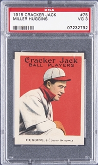 1915 Cracker Jack #75 Miller Huggins - PSA VG 3
